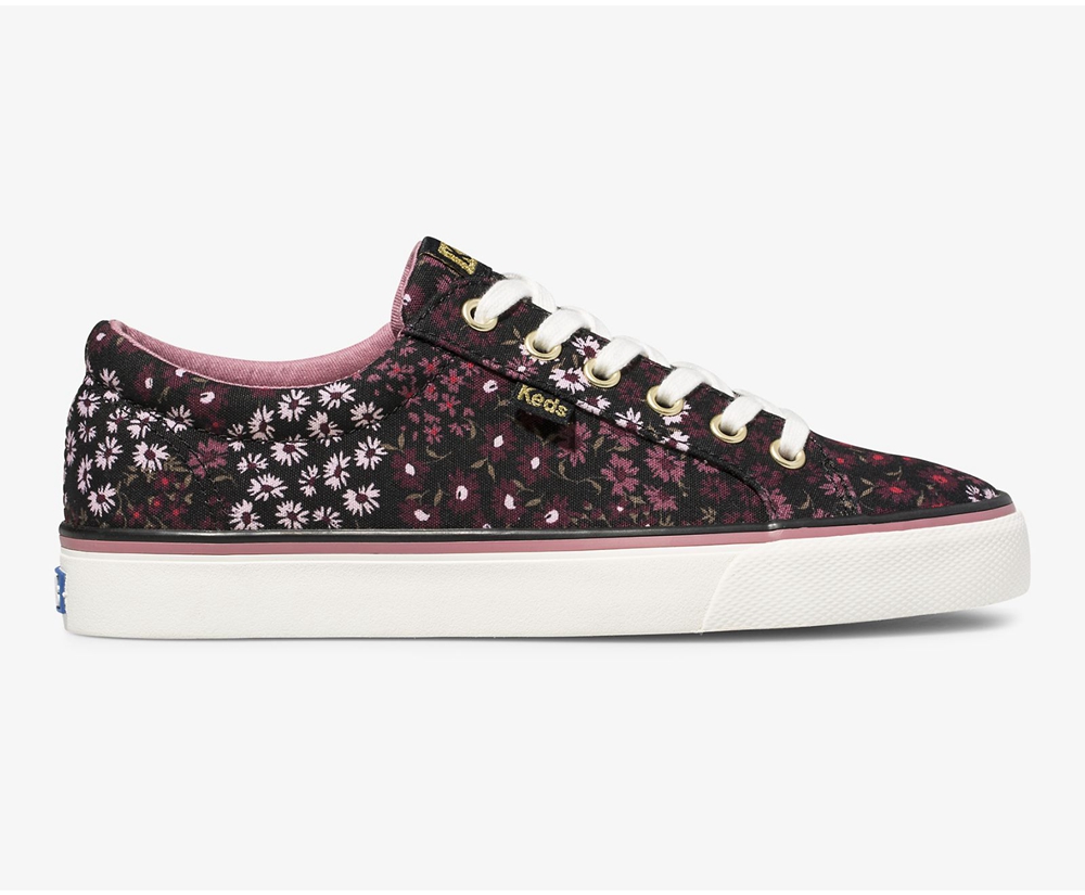 Keds Sneakers Black - Jump Kick Floral - Womens GTERBN-395